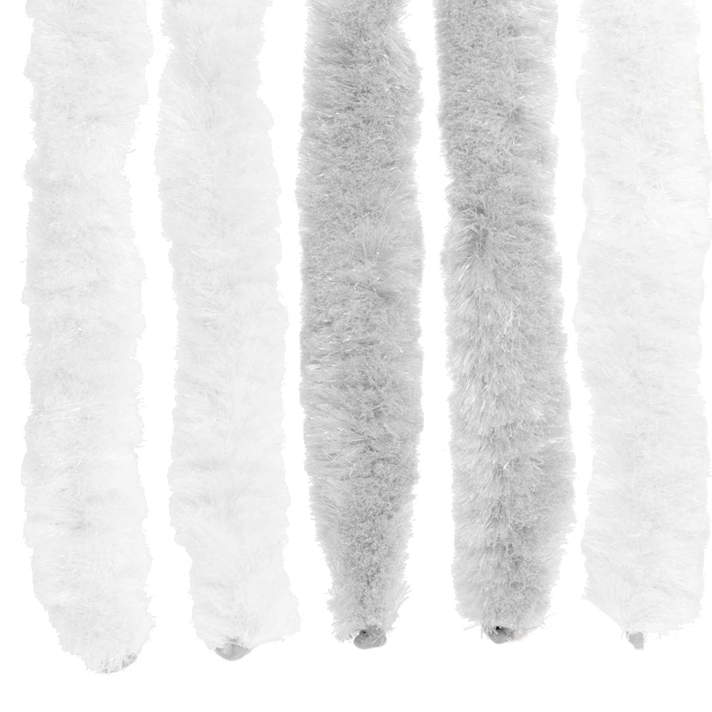 Insect Curtain Chenille Light Grey and White 100 x 230 cm