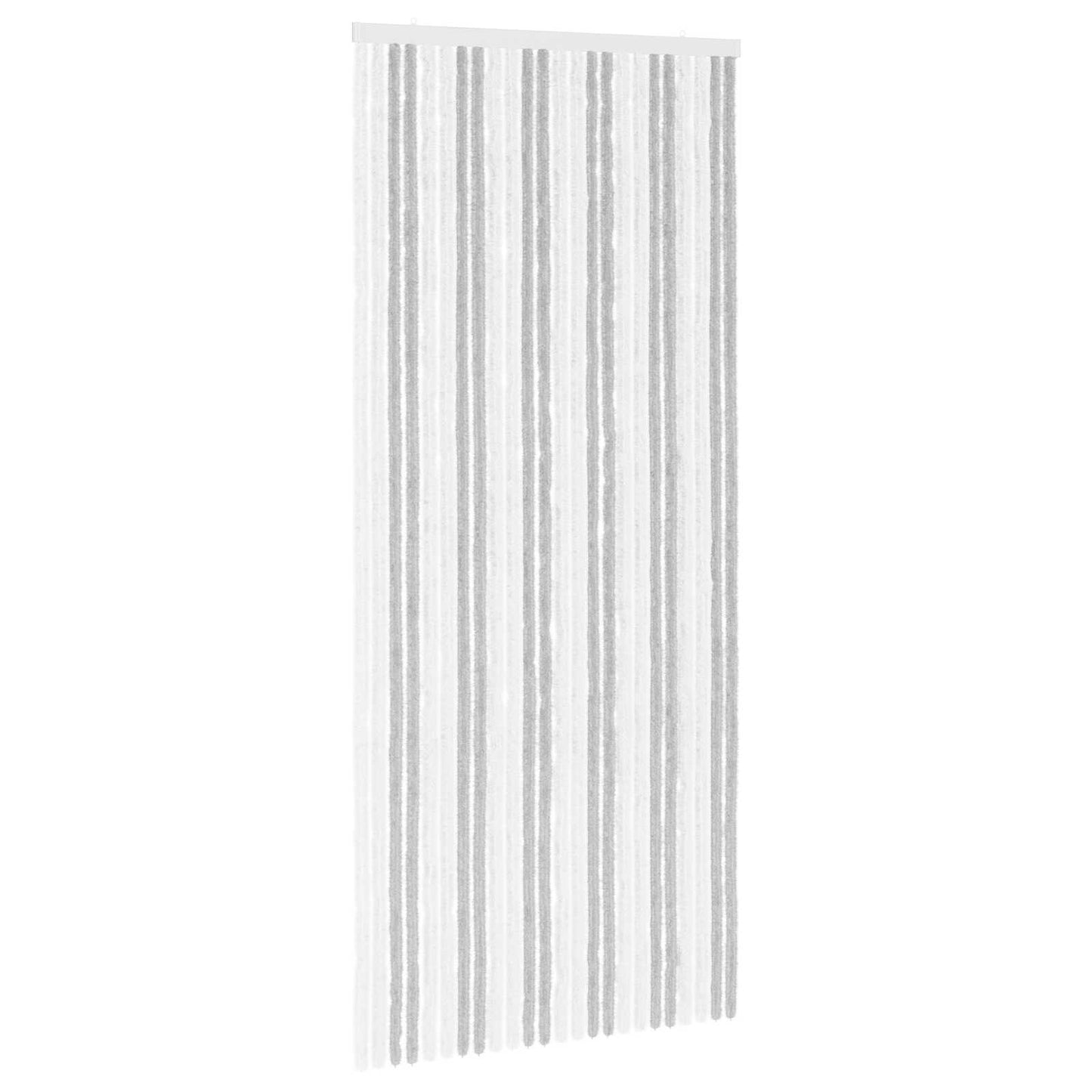 Insect Curtain Chenille Light Grey and White 100 x 230 cm