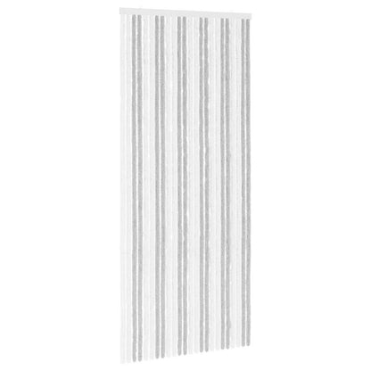 Insect Curtain Chenille Light Grey and White 100 x 230 cm