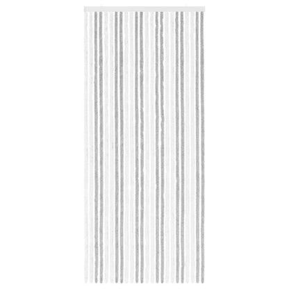 Insect Curtain Chenille Light Grey and White 100 x 230 cm