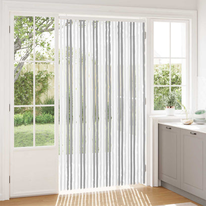 Insect Curtain Chenille Light Grey and White 118 x 220 cm