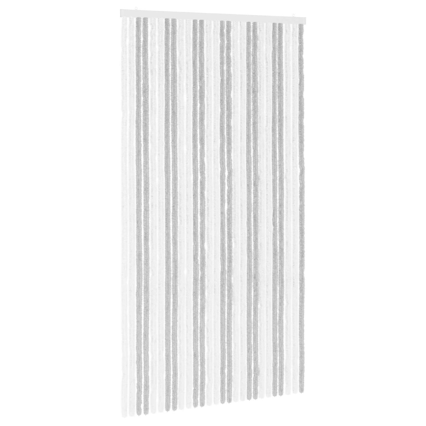 Insect Curtain Chenille Light Grey and White 118 x 220 cm