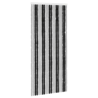 Insect Curtain Chenille Grey and Black 90 x 200 cm 100% PP