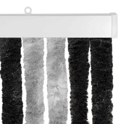 Insect Curtain Chenille Grey and Black 90 x 220 cm 100% PP