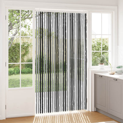 Insect Curtain Chenille Grey and Black 118 x 220 cm 100% PP