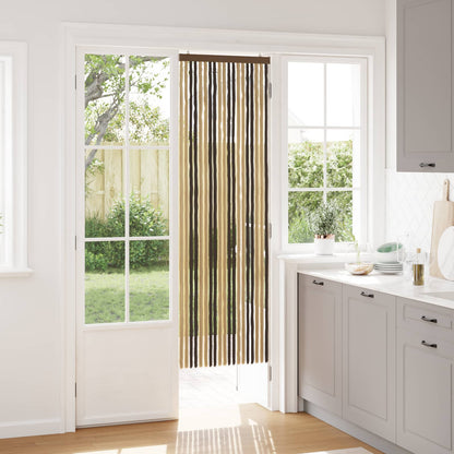 Insect Curtain Chenille Dark Brown and Beige 56 x 185 cm