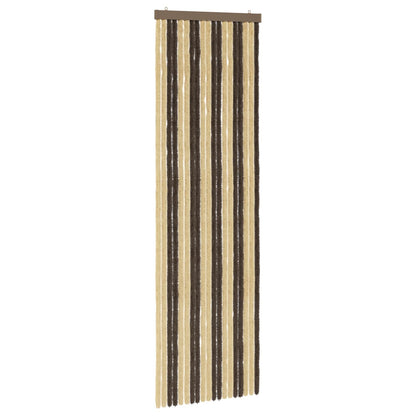 Insect Curtain Chenille Dark Brown and Beige 56 x 185 cm