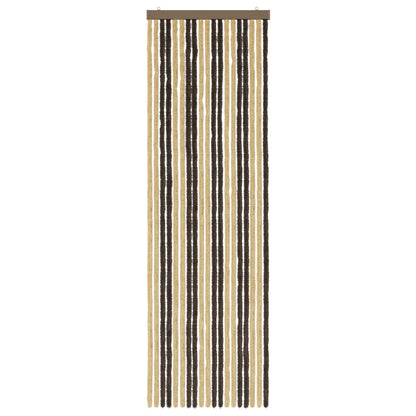 Insect Curtain Chenille Dark Brown and Beige 56 x 185 cm