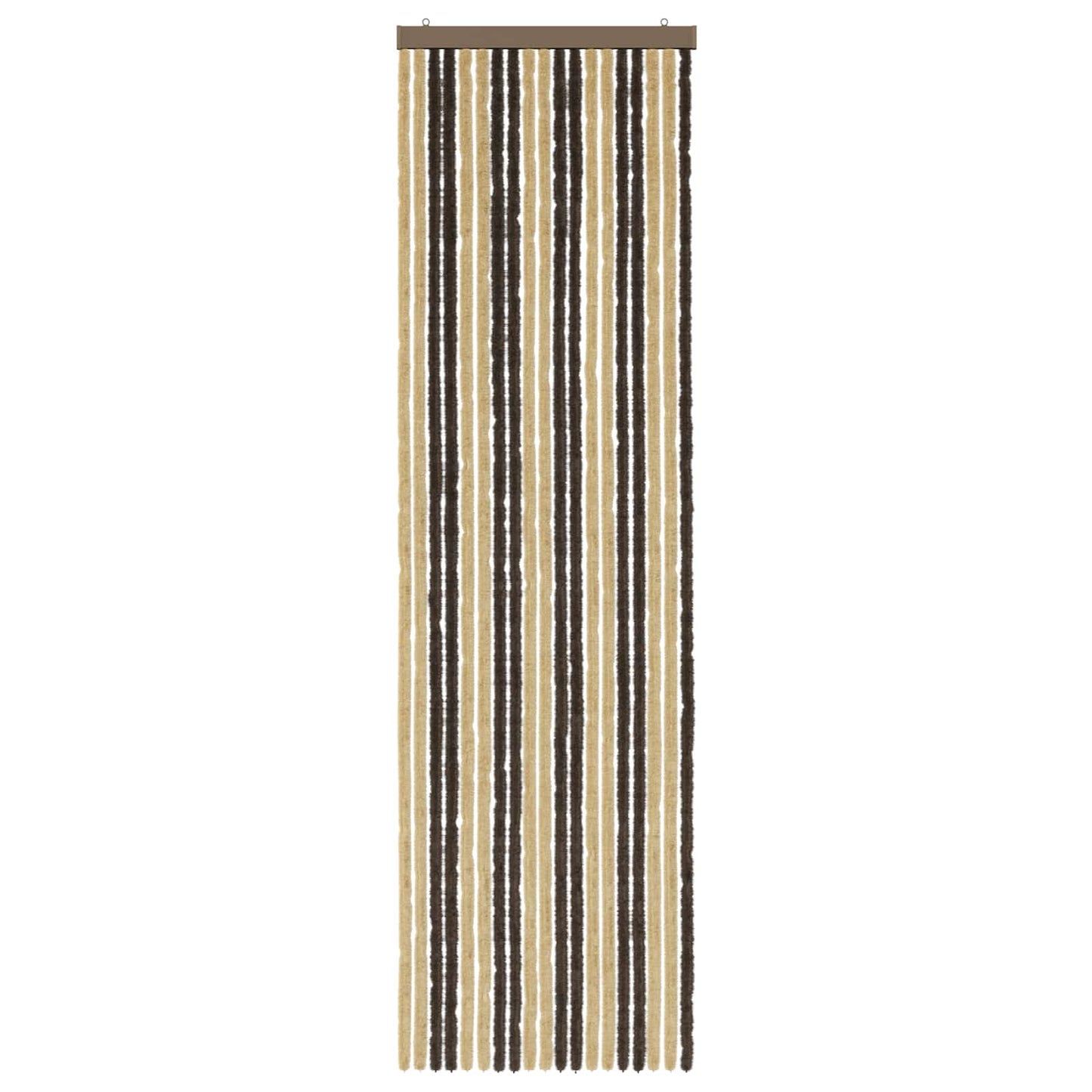 Insect Curtain Chenille Dark Brown and Beige 56 x 200 cm