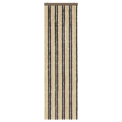 Insect Curtain Chenille Dark Brown and Beige 56 x 200 cm