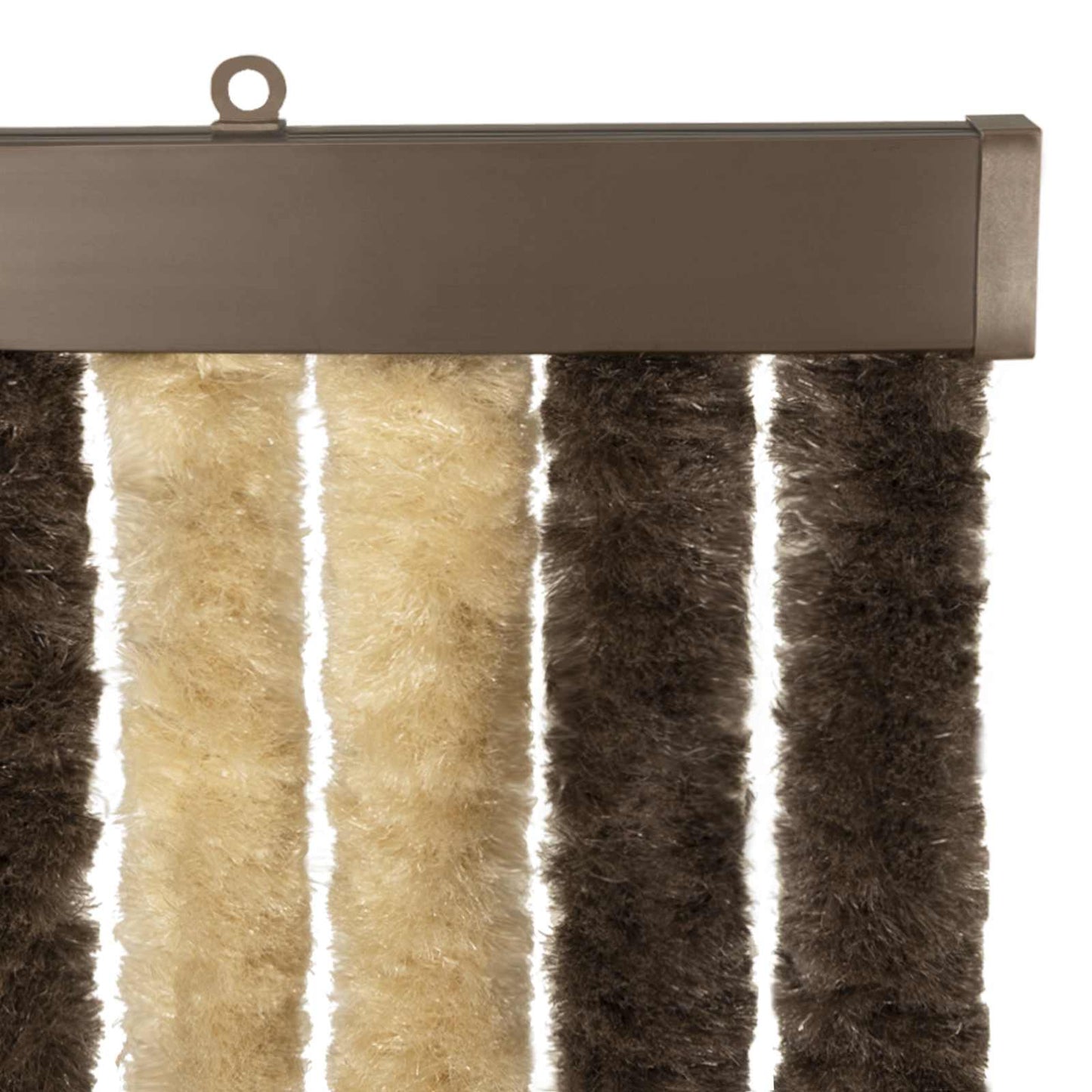 Insect Curtain Chenille Dark Brown and Beige 90 x 200 cm