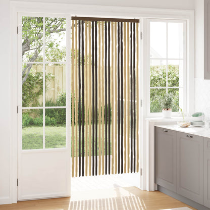 Insect Curtain Chenille Dark Brown and Beige 90 x 200 cm