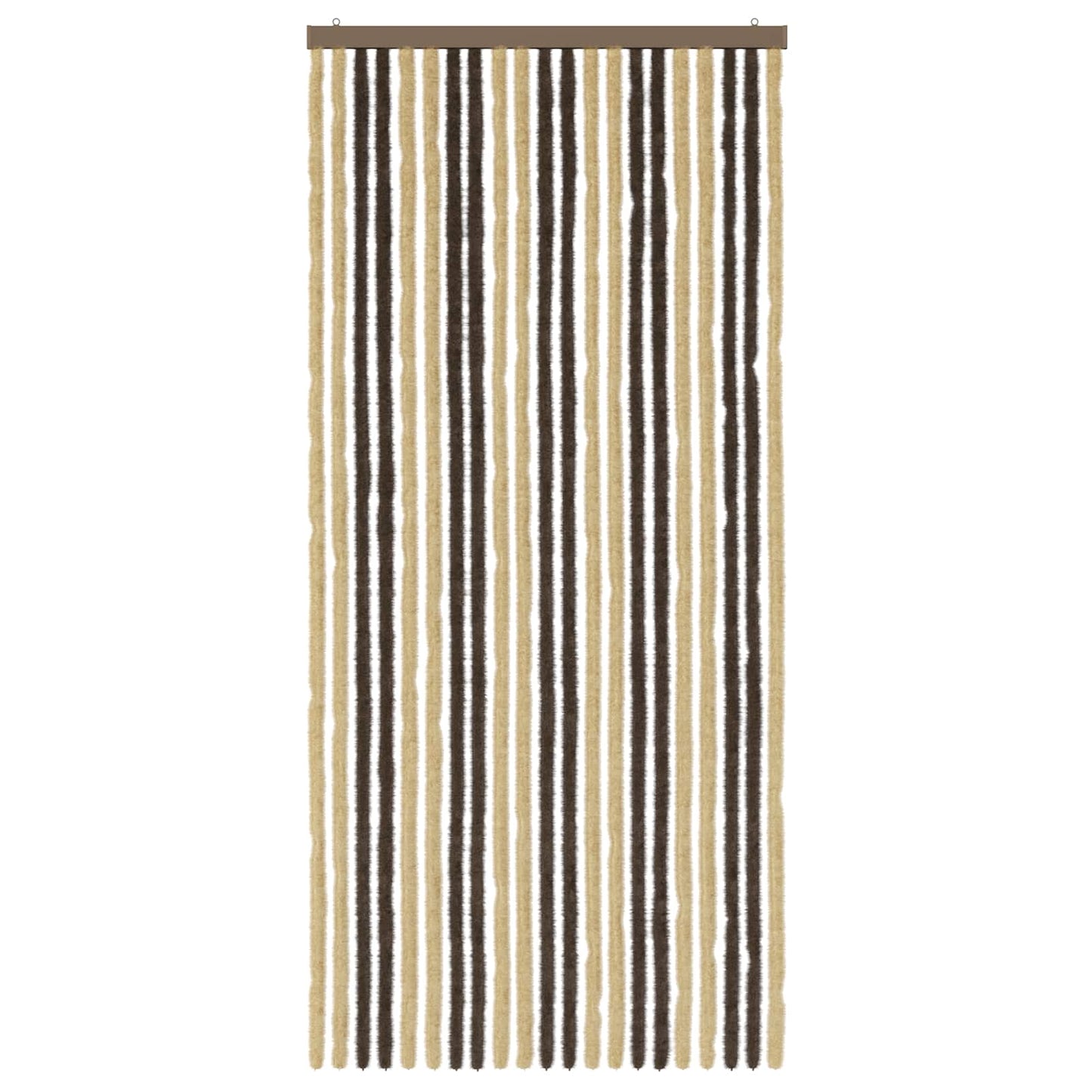 Insect Curtain Chenille Dark Brown and Beige 90 x 200 cm
