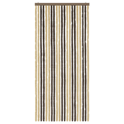 Insect Curtain Chenille Dark Brown and Beige 90 x 200 cm