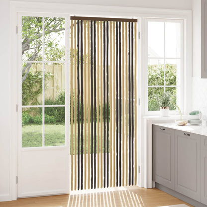 Insect Curtain Chenille Dark Brown and Beige 90 x 220 cm