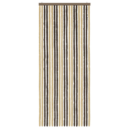 Insect Curtain Chenille Dark Brown and Beige 90 x 220 cm