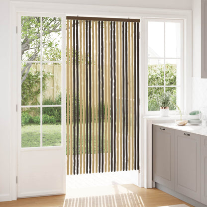 Insect Curtain Chenille Dark Brown and Beige 100 x 200 cm