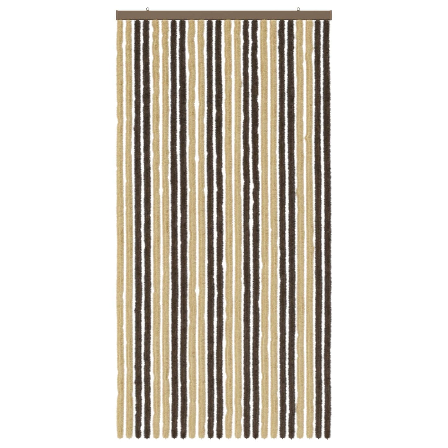 Insect Curtain Chenille Dark Brown and Beige 100 x 200 cm