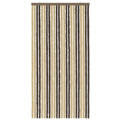 Insect Curtain Chenille Dark Brown and Beige 100 x 200 cm