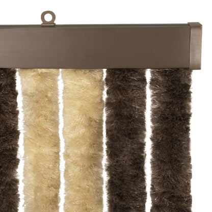 Insect Curtain Chenille Dark Brown and Beige 100 x 220 cm