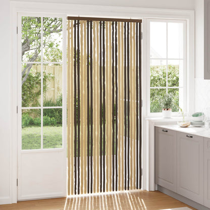 Insect Curtain Chenille Dark Brown and Beige 100 x 220 cm
