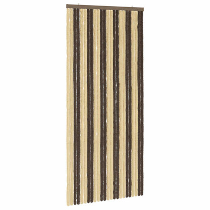 Insect Curtain Chenille Dark Brown and Beige 100 x 220 cm
