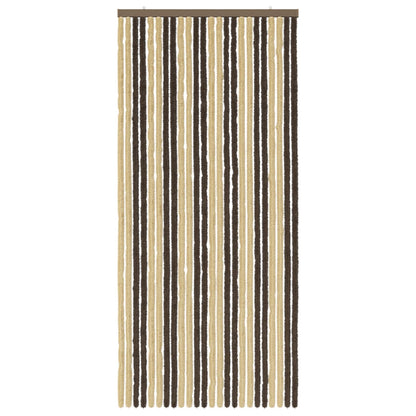 Insect Curtain Chenille Dark Brown and Beige 100 x 220 cm