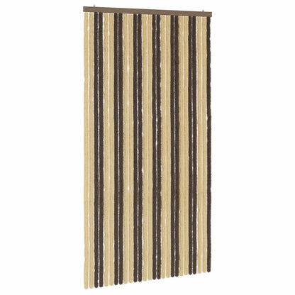Insect Curtain Chenille Dark Brown and Beige 118 x 220 cm