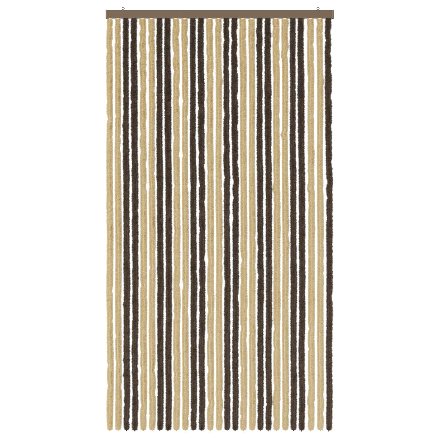 Insect Curtain Chenille Dark Brown and Beige 118 x 220 cm