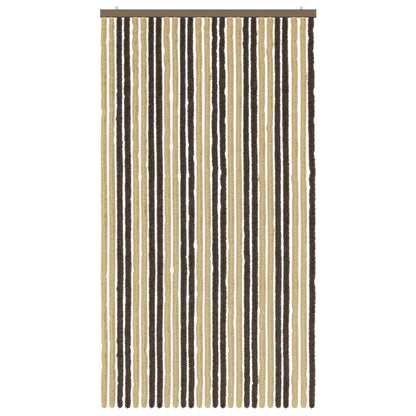 Insect Curtain Chenille Dark Brown and Beige 118 x 220 cm