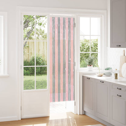 Insect Curtain Chenille Silver Grey and Pink 56 x 185 cm