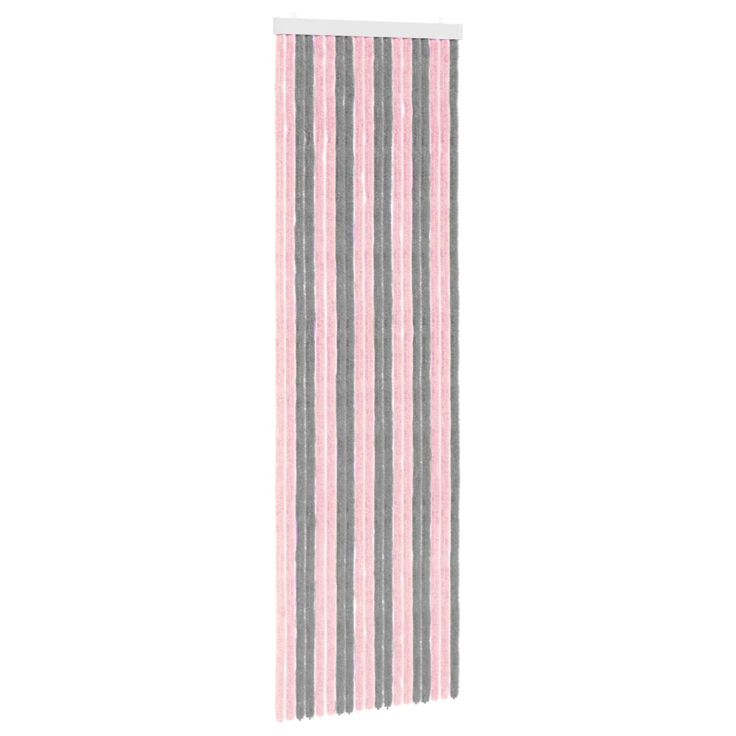 Insect Curtain Chenille Silver Grey and Pink 56 x 185 cm