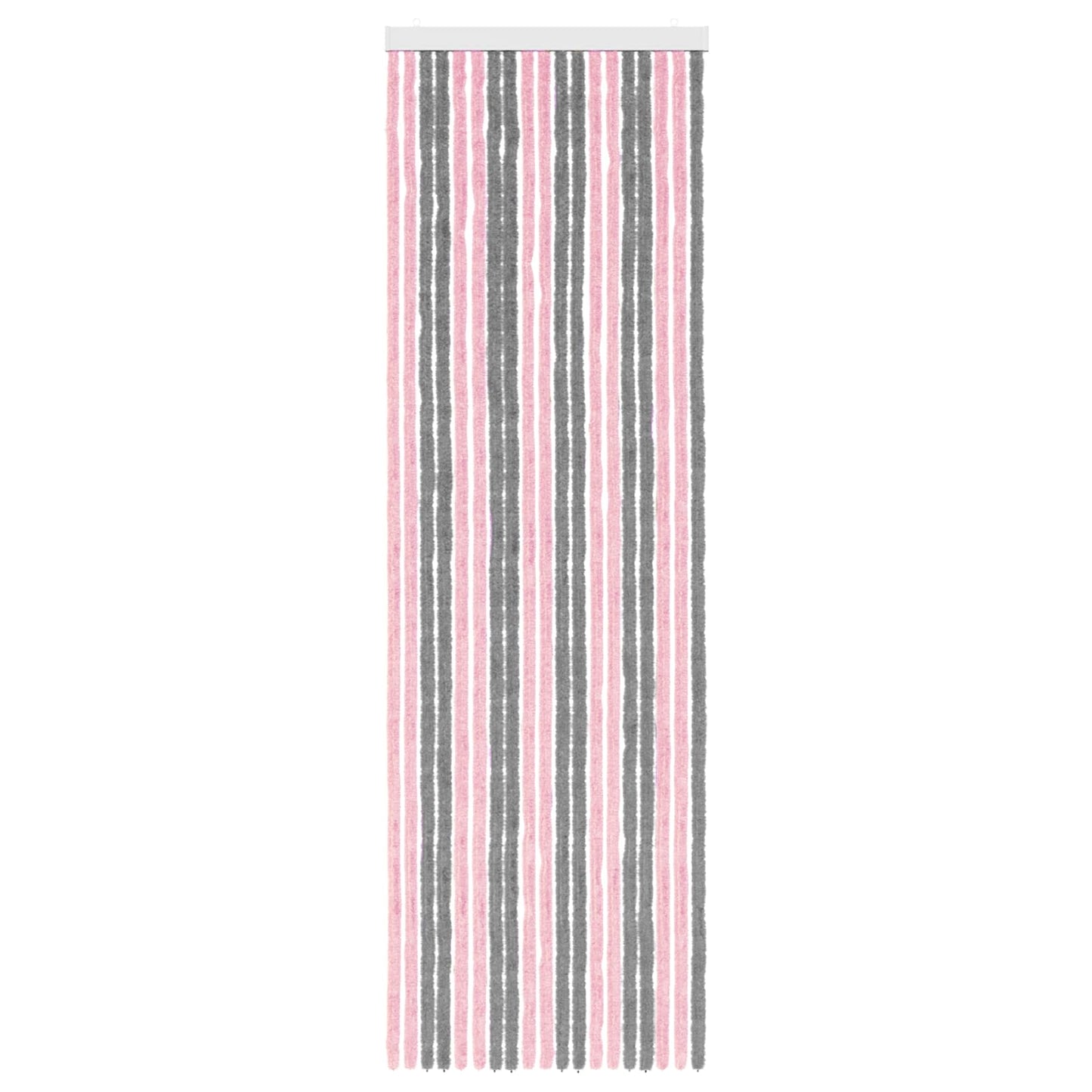 Insect Curtain Chenille Silver Grey and Pink 56 x 185 cm