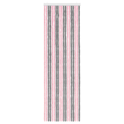 Insect Curtain Chenille Silver Grey and Pink 56 x 185 cm