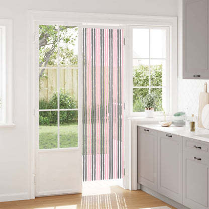 Insect Curtain Chenille Silver Grey and Pink 56 x 200 cm