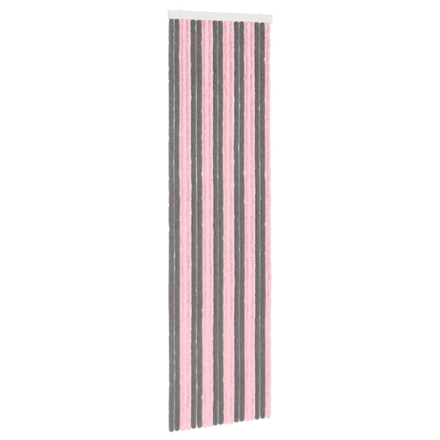 Insect Curtain Chenille Silver Grey and Pink 56 x 200 cm