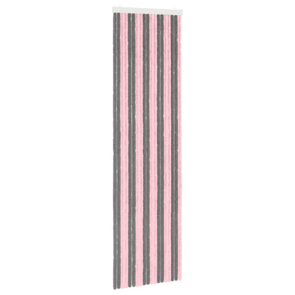 Insect Curtain Chenille Silver Grey and Pink 56 x 200 cm
