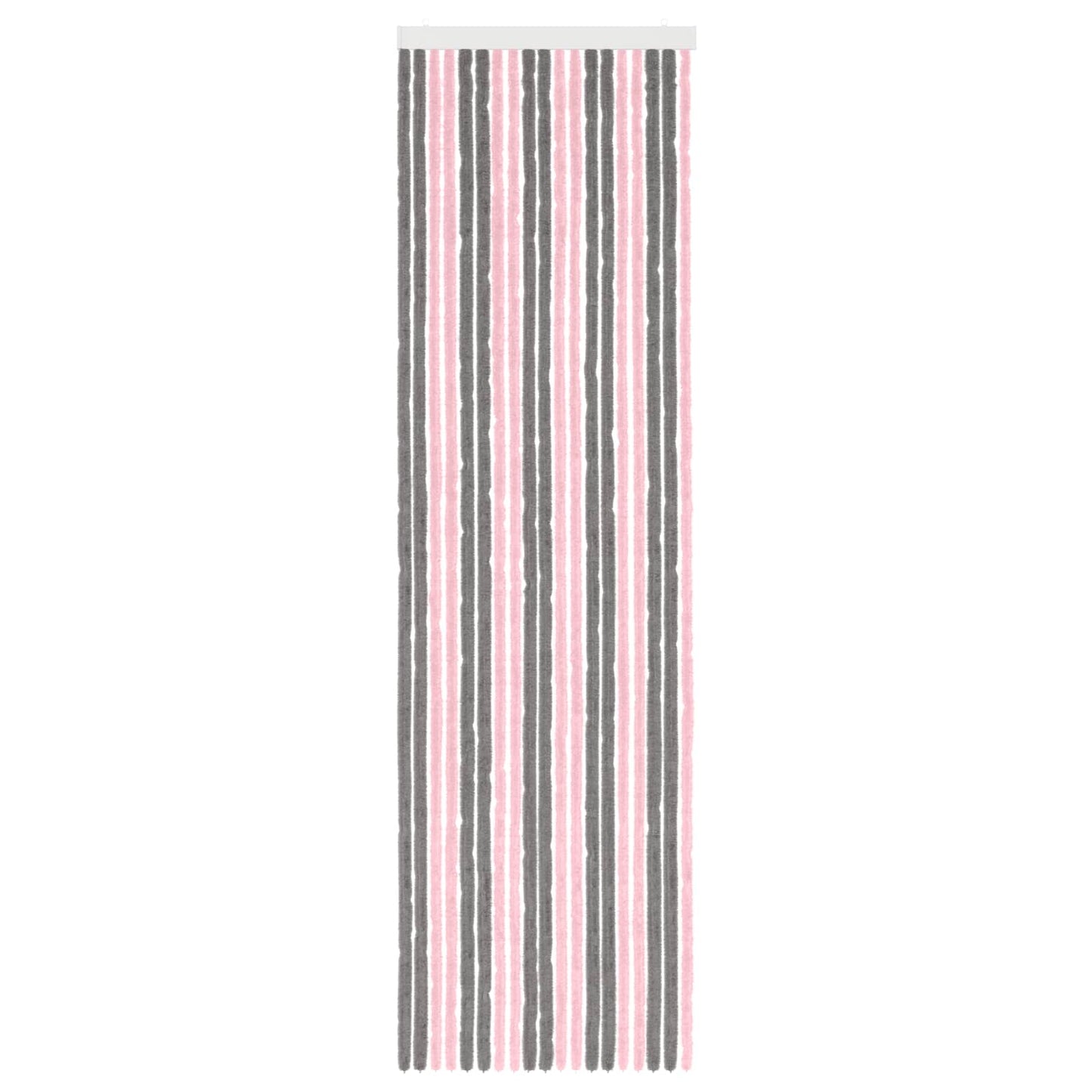 Insect Curtain Chenille Silver Grey and Pink 56 x 200 cm
