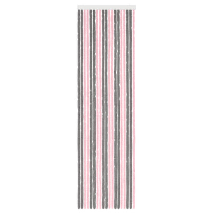 Insect Curtain Chenille Silver Grey and Pink 56 x 200 cm