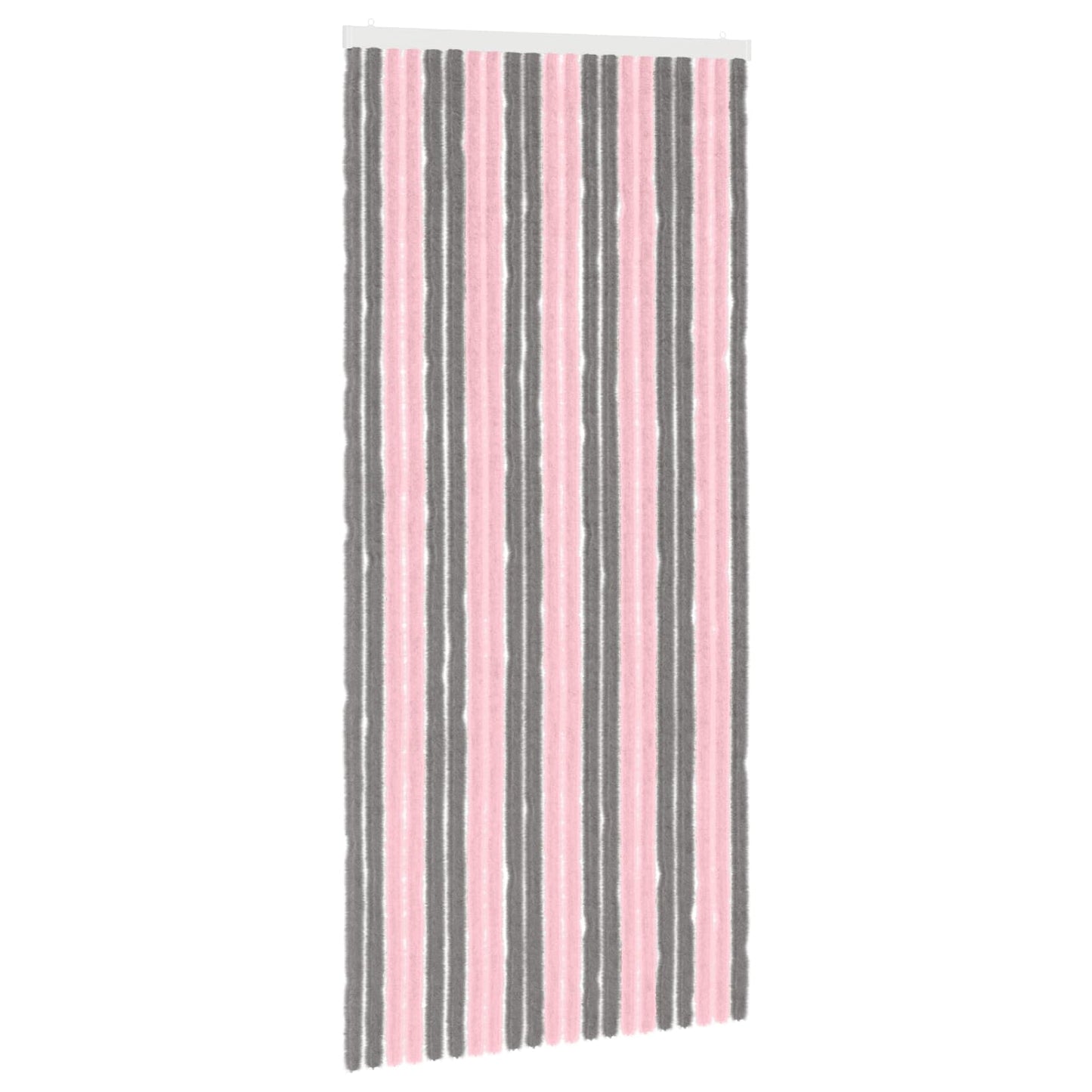Insect Curtain Chenille Silver Grey and Pink 90 x 200 cm