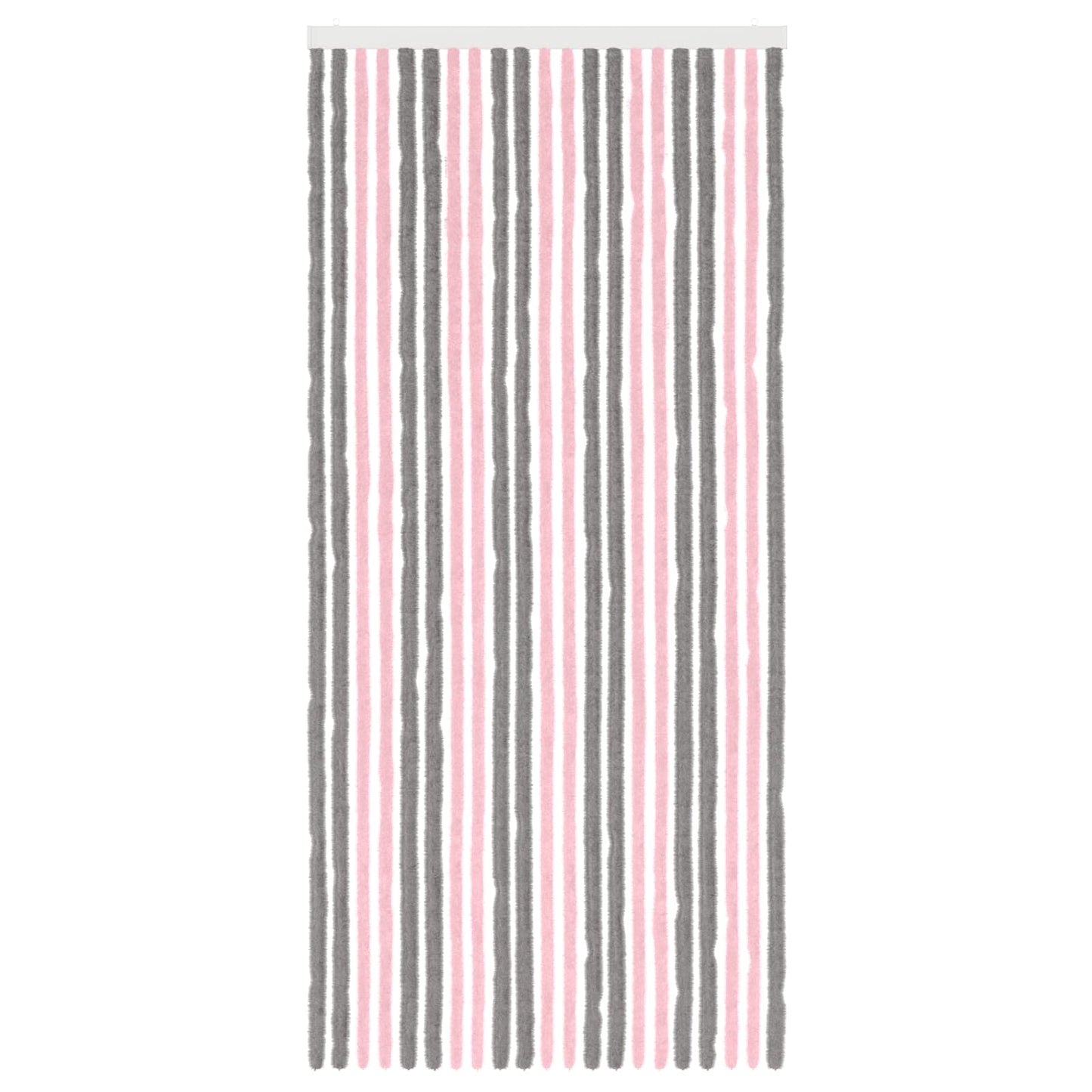 Insect Curtain Chenille Silver Grey and Pink 90 x 200 cm