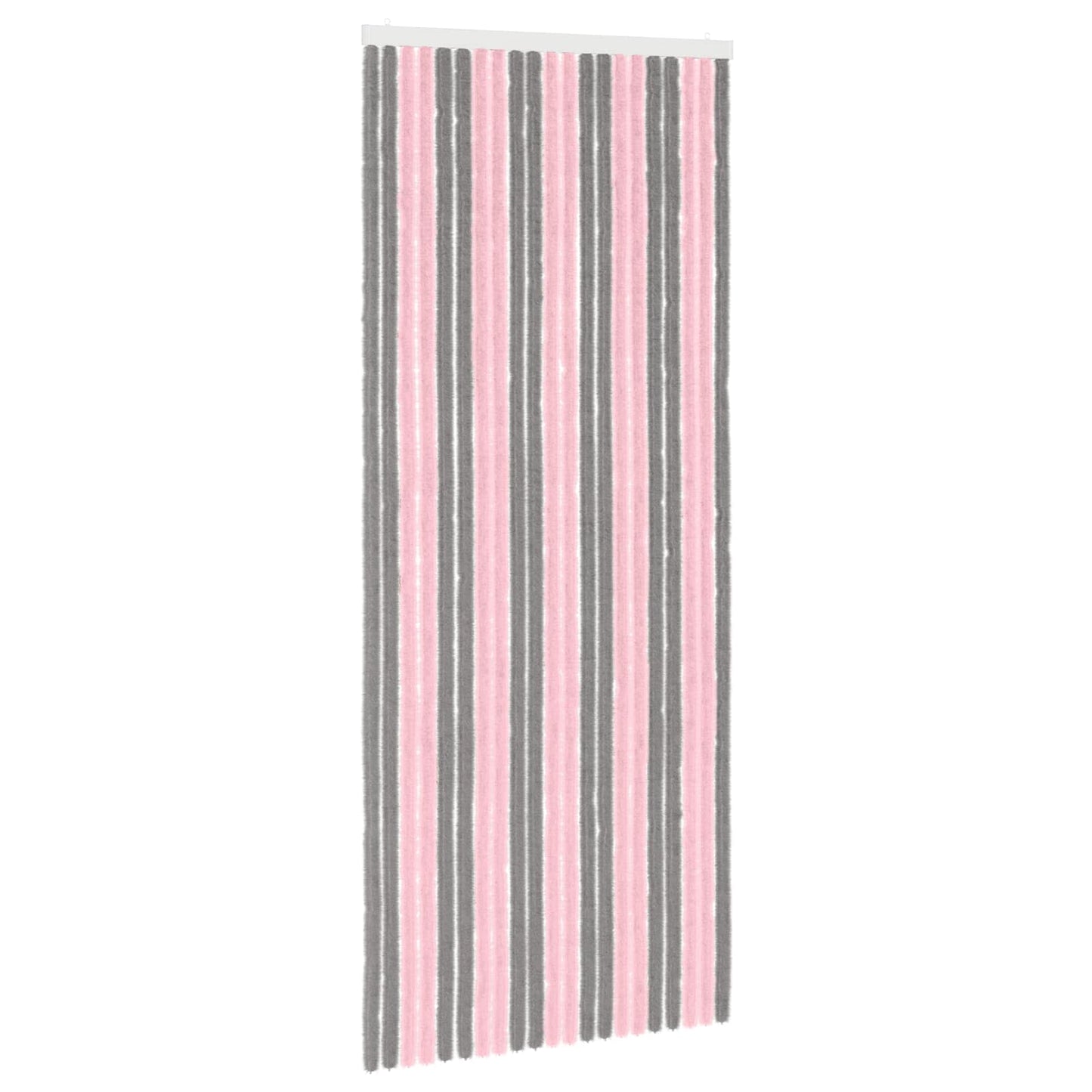Insect Curtain Chenille Silver Grey and Pink 90 x 220 cm