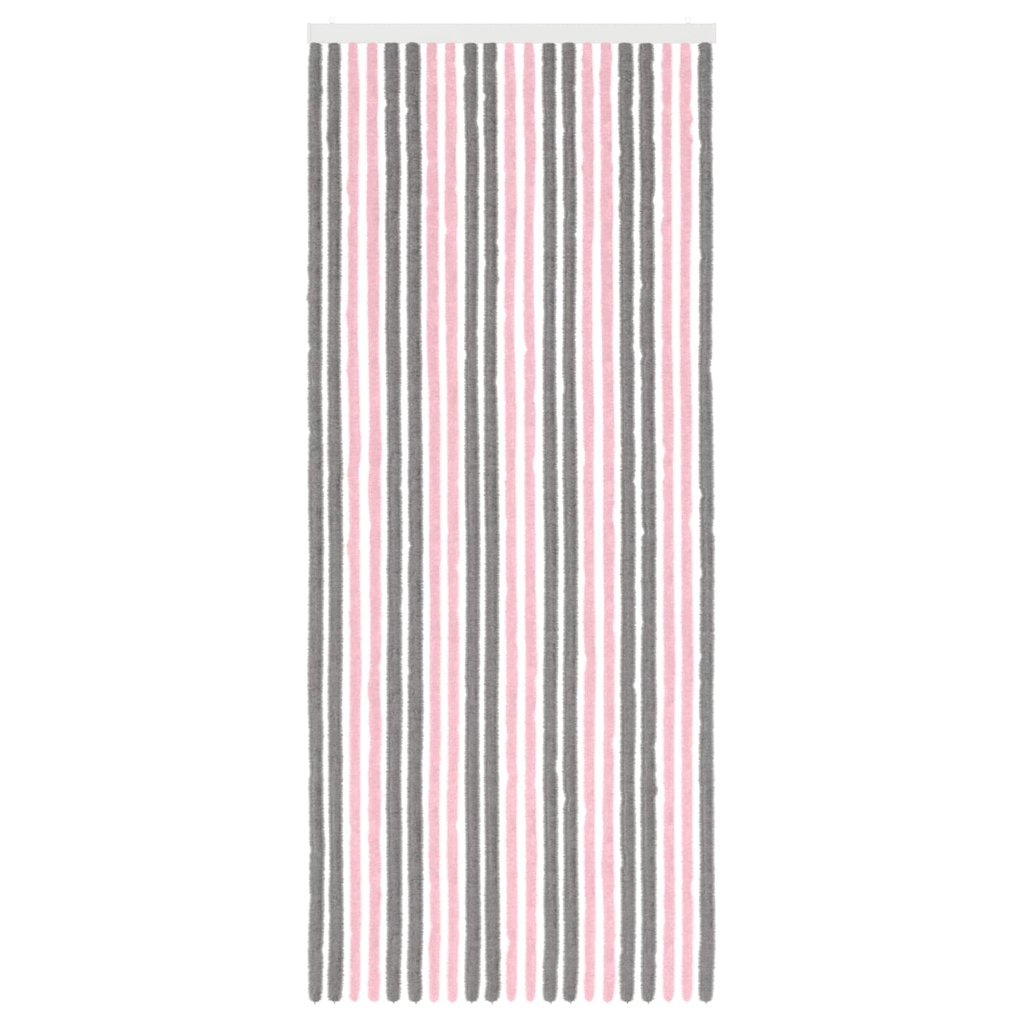 Insect Curtain Chenille Silver Grey and Pink 90 x 220 cm