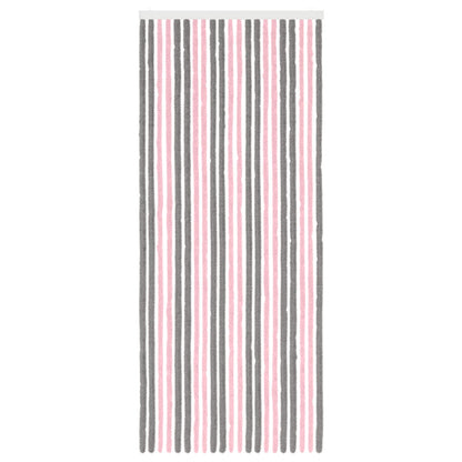 Insect Curtain Chenille Silver Grey and Pink 90 x 220 cm