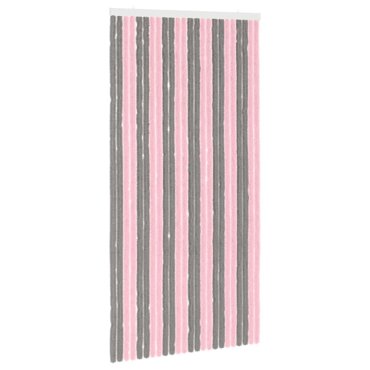 Insect Curtain Chenille Silver Grey and Pink 100 x 200 cm