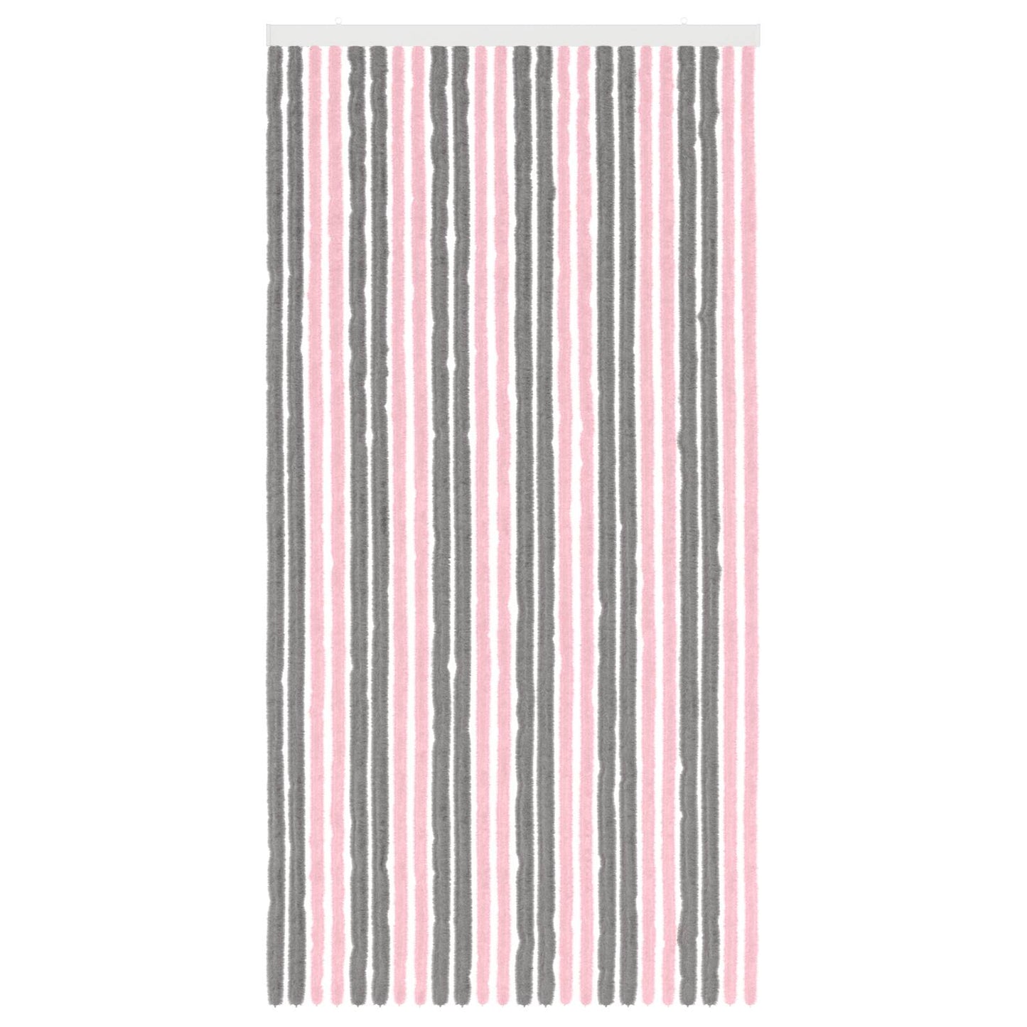 Insect Curtain Chenille Silver Grey and Pink 100 x 200 cm