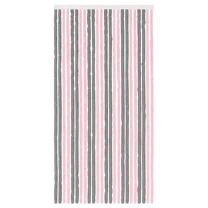 Insect Curtain Chenille Silver Grey and Pink 100 x 200 cm