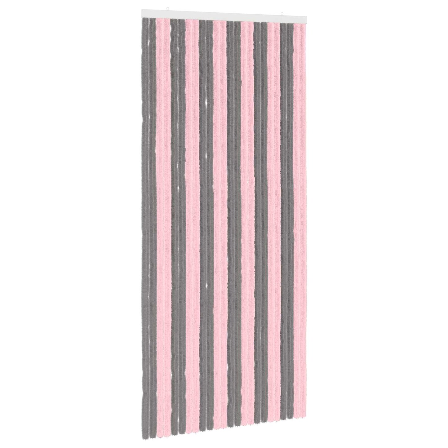 Insect Curtain Chenille Silver Grey and Pink 100 x 220 cm