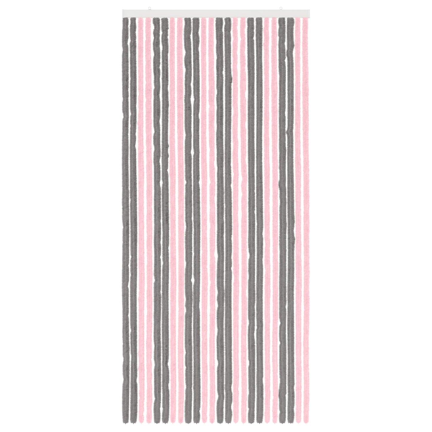 Insect Curtain Chenille Silver Grey and Pink 100 x 220 cm