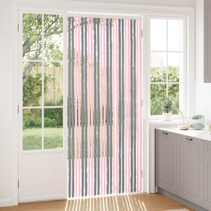 Insect Curtain Chenille Silver Grey and Pink 100 x 230 cm